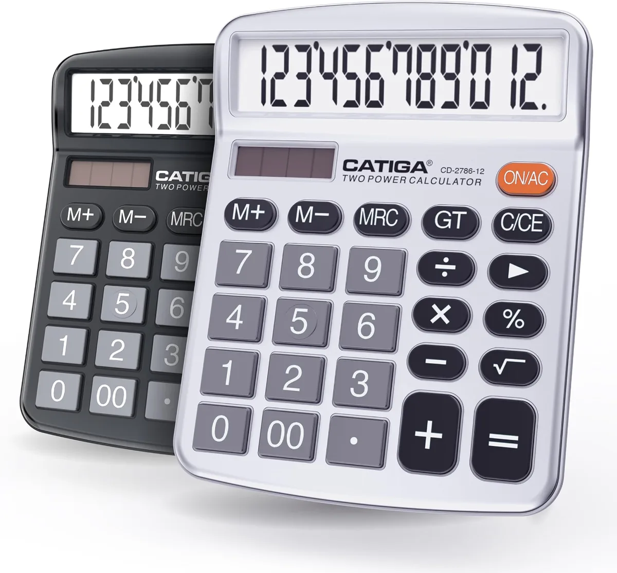 CATIGA Desktop Calculator CD-2786 2-Pack (Black & Silver) — product photo