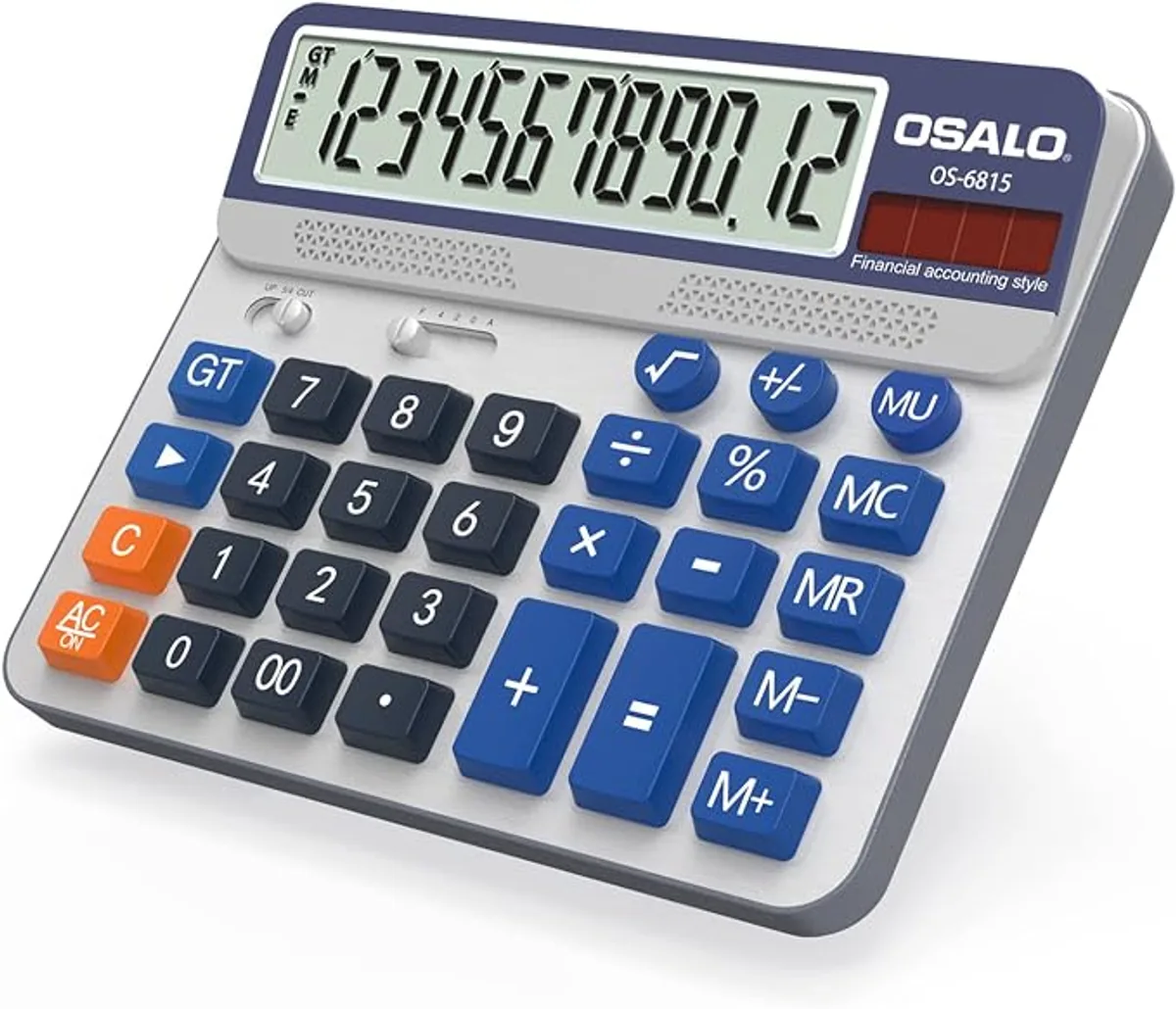 OS-6815 Extra Large 5-Inch LCD 12-Digit Desktop Calculator — product photo