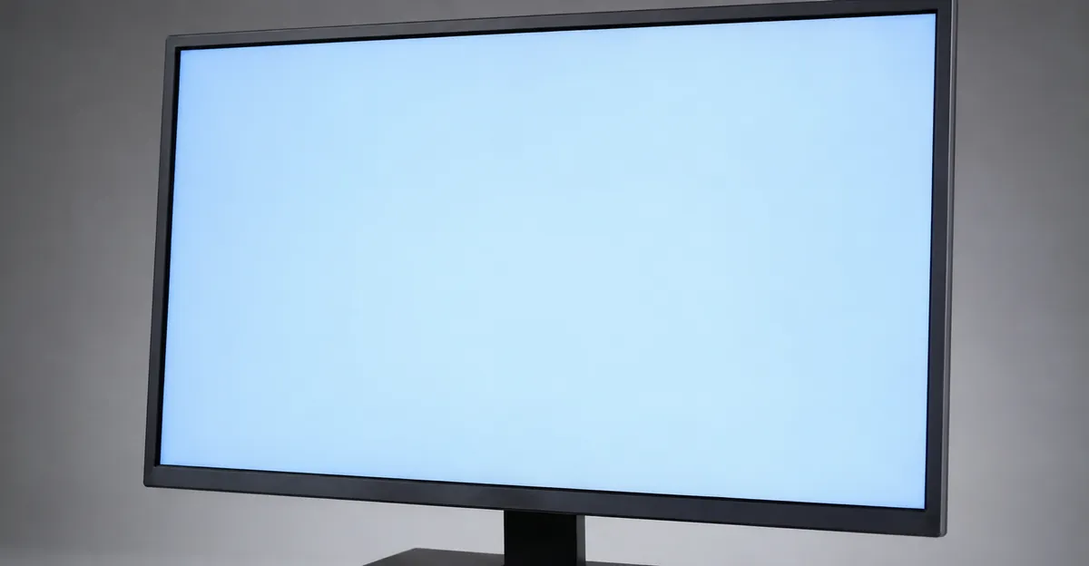 Monitor displaying a cool blue-tinted color cast across the entire screen