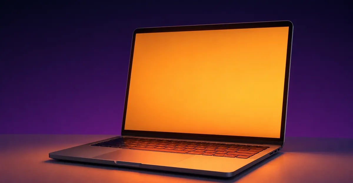 Orange-tinted screen showing the effect of the missing blue color channel